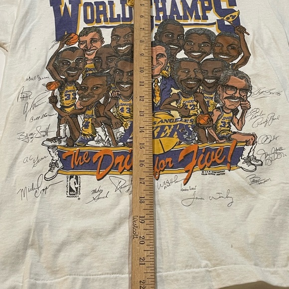 Vintage 1987 Los Angeles Lakers World champs drive for 5 t-shirt small vTG - Picture 4 of 6
